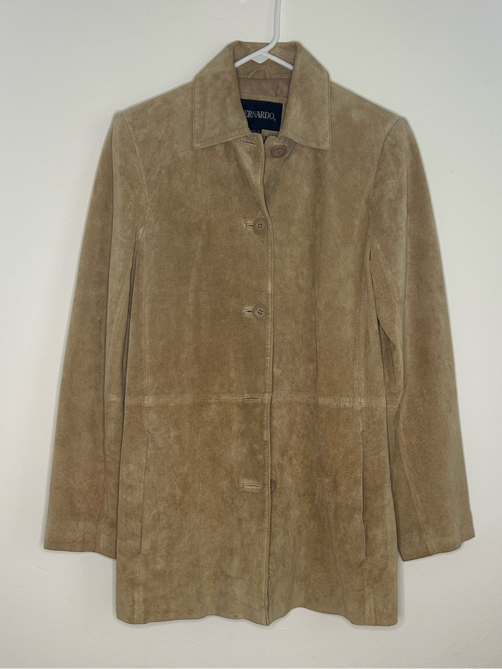 Bernardo Tan Suede Button-Front Jacket